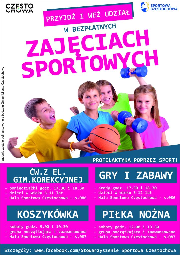 Plakat Profilaktyka poprzez sport 2020